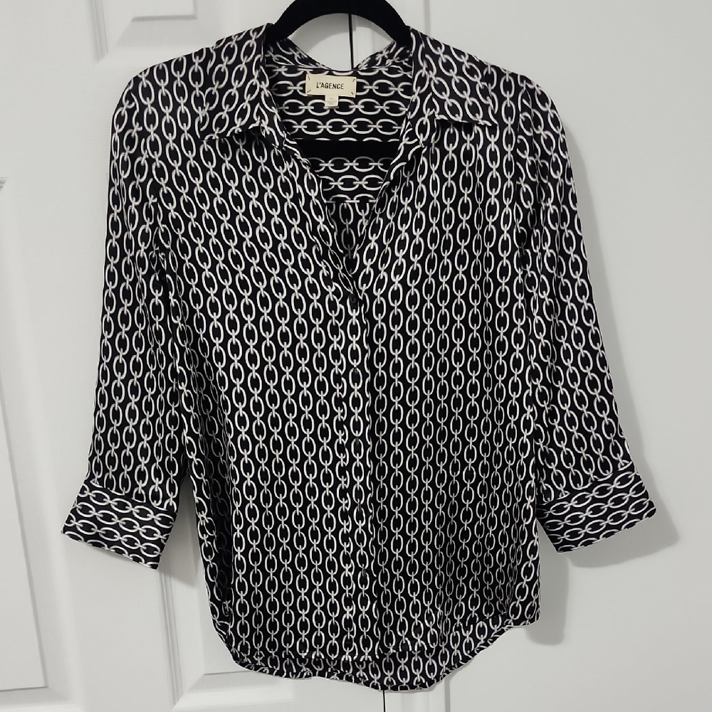 L'AGENCE Silk Blouse